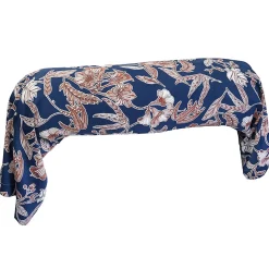 Taie de traversin 240x43 cm satin de coton BOTANIC bleu Nuit