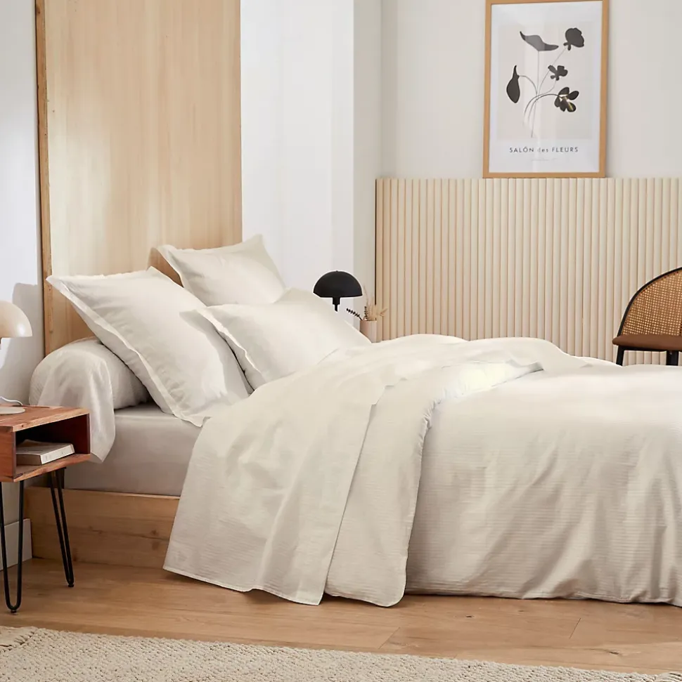 Taie de traversin 240x43 cm satin de coton GRAND HÔTEL marron sable