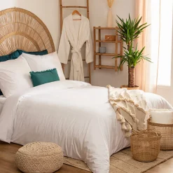 Taie d'oreiller - coton - blanc - 50x70 cm - Atmosphera