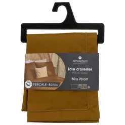 Taie d'oreiller - coton - mordoré - 50x70 cm - Atmosphera