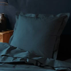 Taie d'oreiller 57 fils bleu nuit 63x63cm - 63x63cm - Bleu pétrole