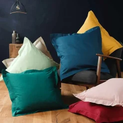 Taie d'oreiller 57 fils bleu nuit 63x63cm - 63x63cm - Bleu pétrole