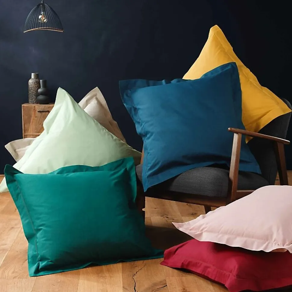 Taie d'oreiller 57 fils bleu nuit 63x63cm - 63x63cm - Bleu pétrole