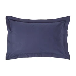 Taie d'oreiller à  volants bleu marine 100% coton égyptien 200 fils, 50x75 cm - HOMESCAPES