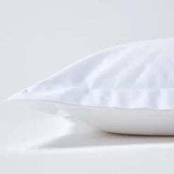 Taie d'oreiller à volants blanc en satin de coton égyptien 1000 fils, 50x75 cm - HOMESCAPES