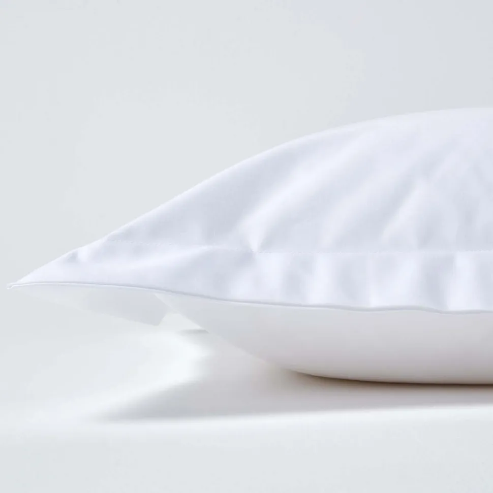 Taie d'oreiller à volants blanc en satin de coton égyptien 1000 fils, 50x75 cm - HOMESCAPES