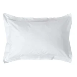 Taie d'oreiller à  volants blanc 100% coton égyptien 200 fils, 50x75 cm - HOMESCAPES