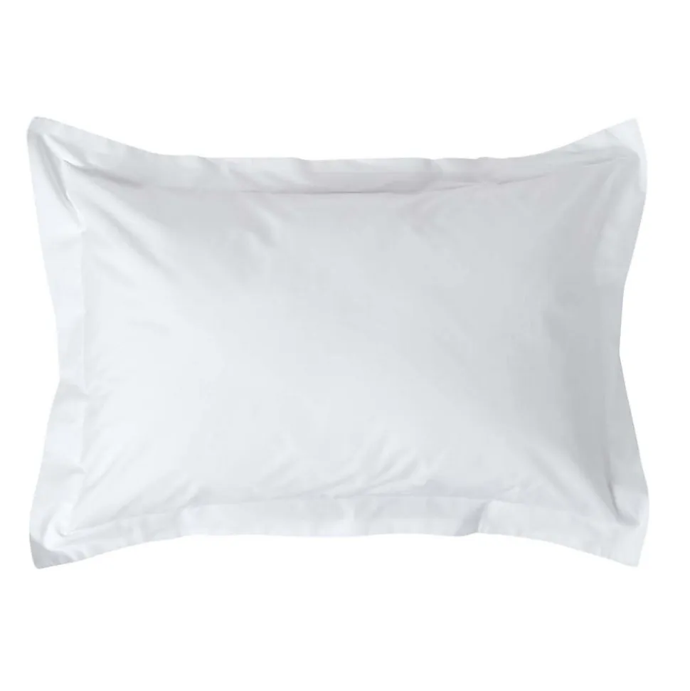 Taie d'oreiller à volants blanc 100% coton égyptien 200 fils, 50x75 cm - HOMESCAPES