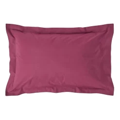 Taie d'oreiller à  volants bordeaux 100% coton égyptien 200 fils, 50x75 cm - HOMESCAPES