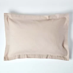 Taie d'oreiller à  volants écru en lin lavé, 50x90 cm - HOMESCAPES