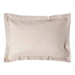Taie d'oreiller à volants écru en lin lavé, 50x75 cm - HOMESCAPES