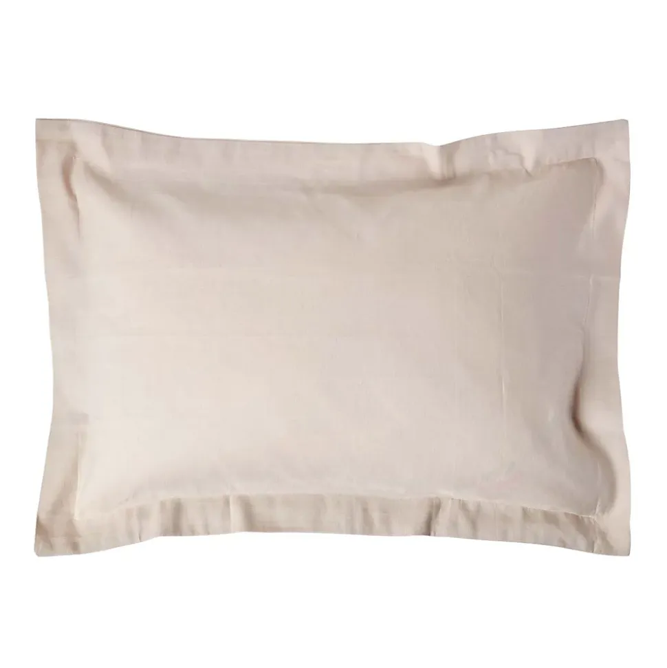 Taie d'oreiller à volants écru en lin lavé, 50x75 cm - HOMESCAPES