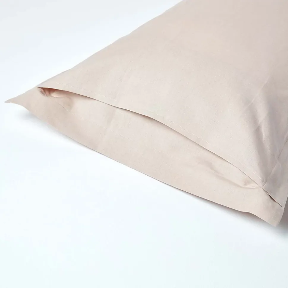 Taie d'oreiller à volants écru en lin lavé, 50x75 cm - HOMESCAPES