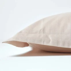 Taie d'oreiller à volants écru en lin lavé, 50x75 cm - HOMESCAPES