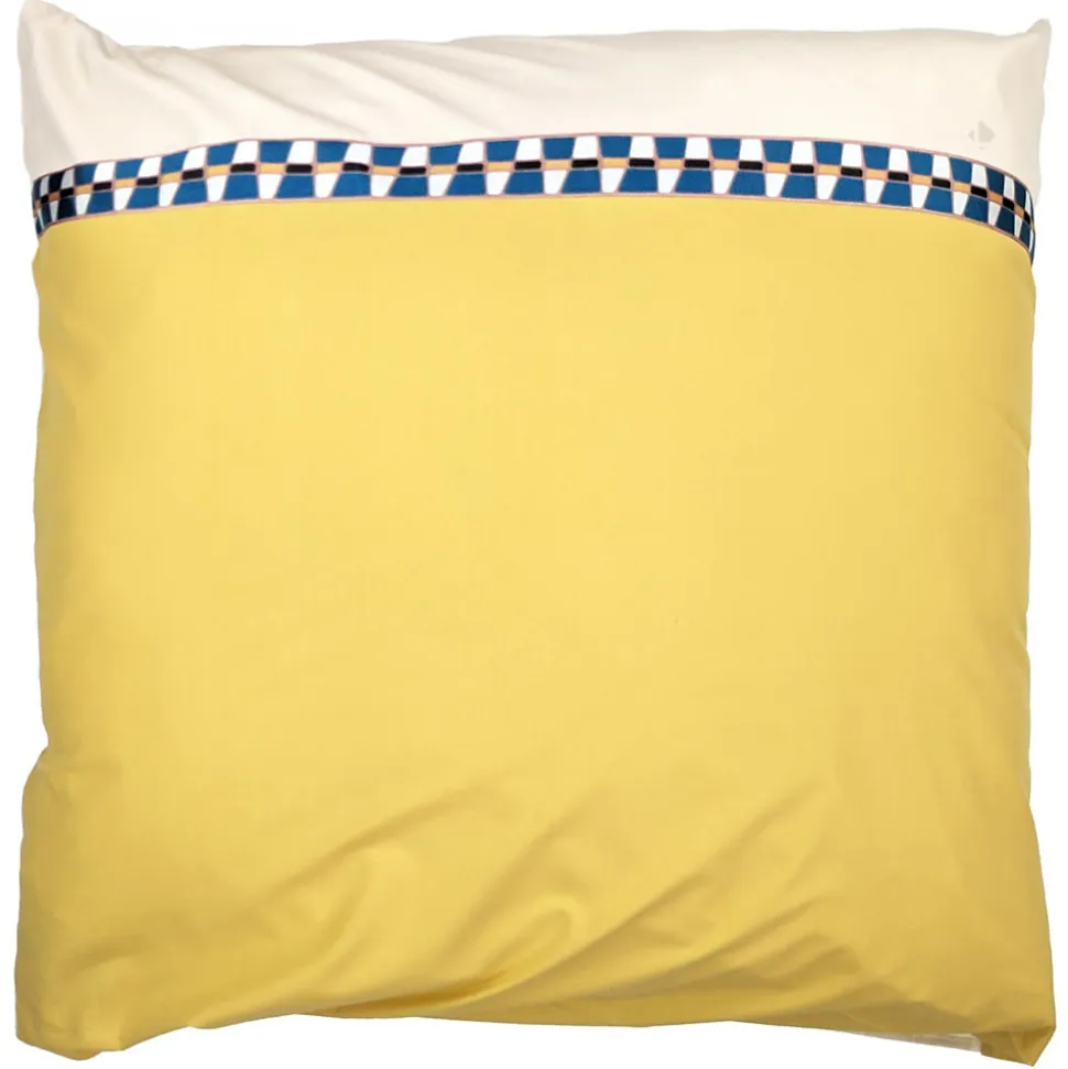 Taie d'oreiller bicolore 65x65 cm percale coton ROMY Ambre