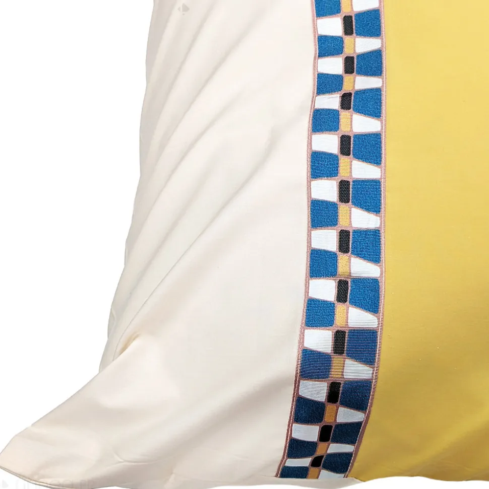 Taie d'oreiller bicolore 65x65 cm percale coton ROMY Ambre