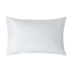 Taie d'oreiller blanc 100% coton égyptien 200 fils, 50x75 cm - HOMESCAPES