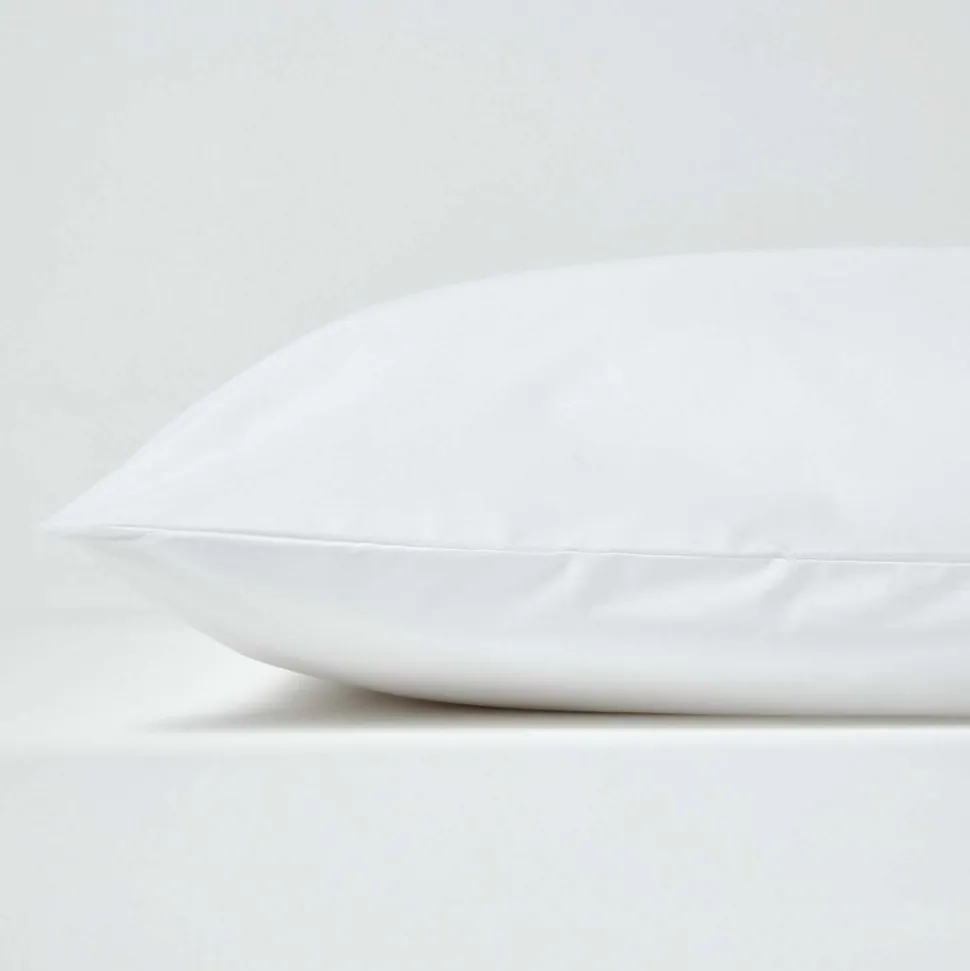 Taie d'oreiller blanc 100% coton égyptien 200 fils, 50x75 cm - HOMESCAPES