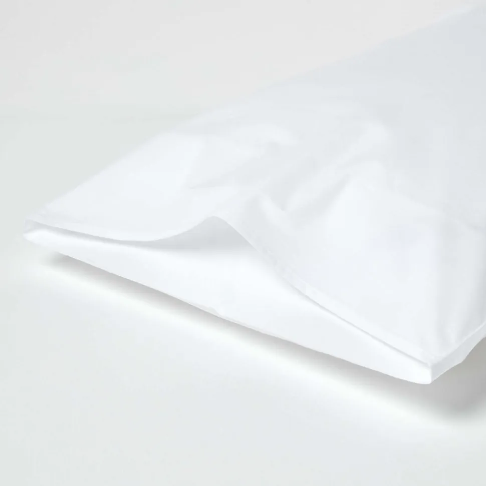 Taie d'oreiller blanc 100% coton égyptien 200 fils, 50x75 cm - HOMESCAPES