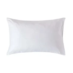 Taie d'oreiller blanc en coton égyptien bio 400 fils, 50x75 cm - HOMESCAPES