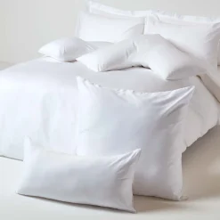 Taie d'oreiller blanc en coton égyptien bio 400 fils, 40x40 cm - HOMESCAPES