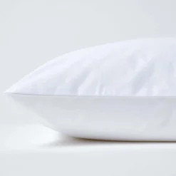 Taie d'oreiller blanc en satin de coton égyptien 1000 fils, 60x60 cm - HOMESCAPES