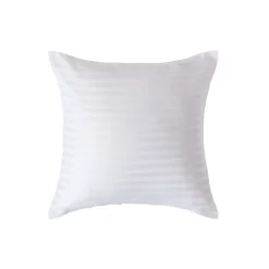 Taie d'oreiller blanc satin rayé en coton égyptien 330 fils, 40x40 cm - HOMESCAPES