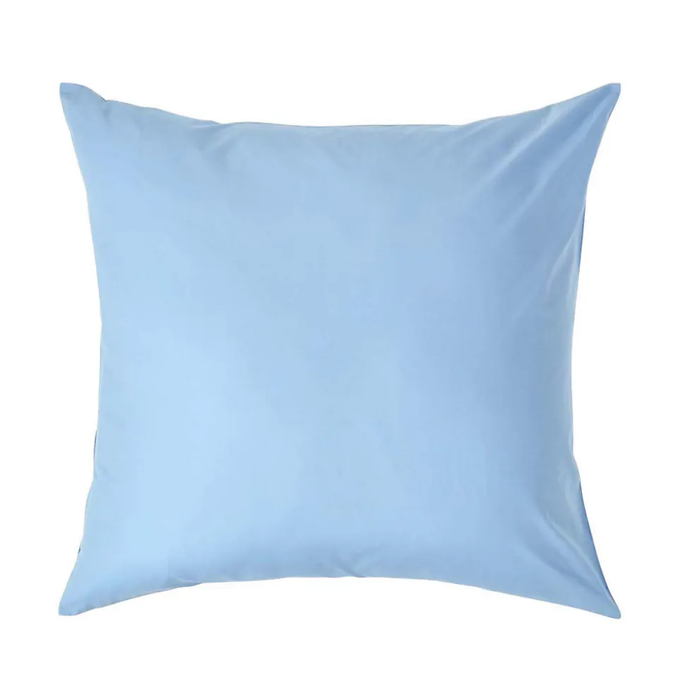 Taie d'oreiller bleu 100% coton égyptien 200 fils, 60x60 cm - HOMESCAPES