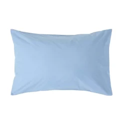 Taie d'oreiller bleu 100% coton égyptien 200 fils, 50x75 cm - HOMESCAPES