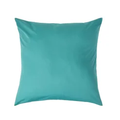 Taie d'oreiller bleu canard 100% coton égyptien 200 fils, 60x60 cm - HOMESCAPES