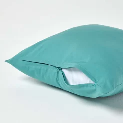 Taie d'oreiller bleu canard 100% coton égyptien 200 fils, 40x40 cm - HOMESCAPES