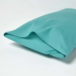 Taie d'oreiller bleu canard 100% coton égyptien 200 fils, 50x75 cm - HOMESCAPES