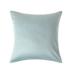 Taie d'oreiller bleu givré en coton égyptien bio 400 fils, 60x60 cm - HOMESCAPES