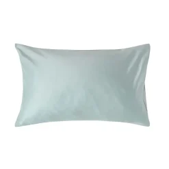 Taie d'oreiller bleu givré en coton égyptien bio 400 fils, 50x75 cm - HOMESCAPES