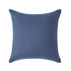 Taie d'oreiller bleu marine en lin lavé, 40x40 cm - HOMESCAPES