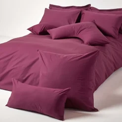 Taie d'oreiller bordeaux 100% coton égyptien 200 fils, 60x60 cm - HOMESCAPES