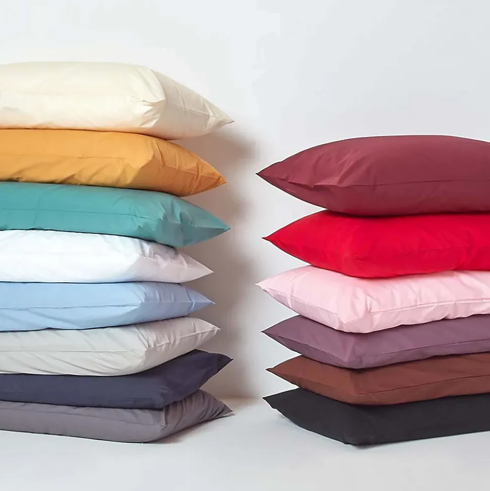 Taie d'oreiller bordeaux 100% coton égyptien 200 fils, 60x60 cm - HOMESCAPES