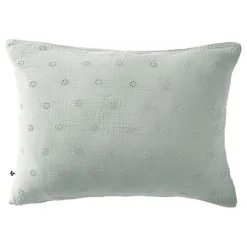 Taie d'oreiller Brodée Déco "Gaïa Boho" 60 x 60 cm & 50 x 70 cm "Gaze de Coton" - Gaïa Boho Eucalyptus - 50 x 70 cm