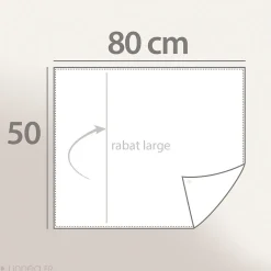 Taie d'oreiller brodée 50x80 cm en percale de coton PASSE MONTAGNE bleu givré