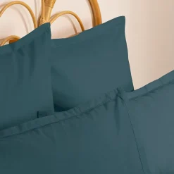 Taie d'oreiller Carina coton 63x63cm bleu orage - Atmosphera