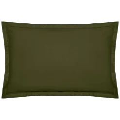 Taie d'oreiller Carina coton 50x70cm vert kaki - Atmosphera