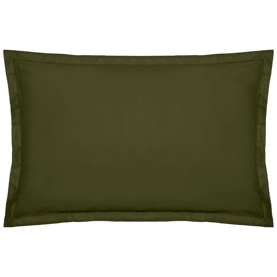 Taie d'oreiller Carina coton 50x70cm vert kaki - Atmosphera
