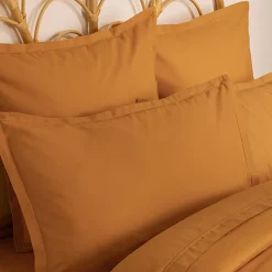 Taie d'oreiller Carina coton 50x70cm jaune cumin - Atmosphera