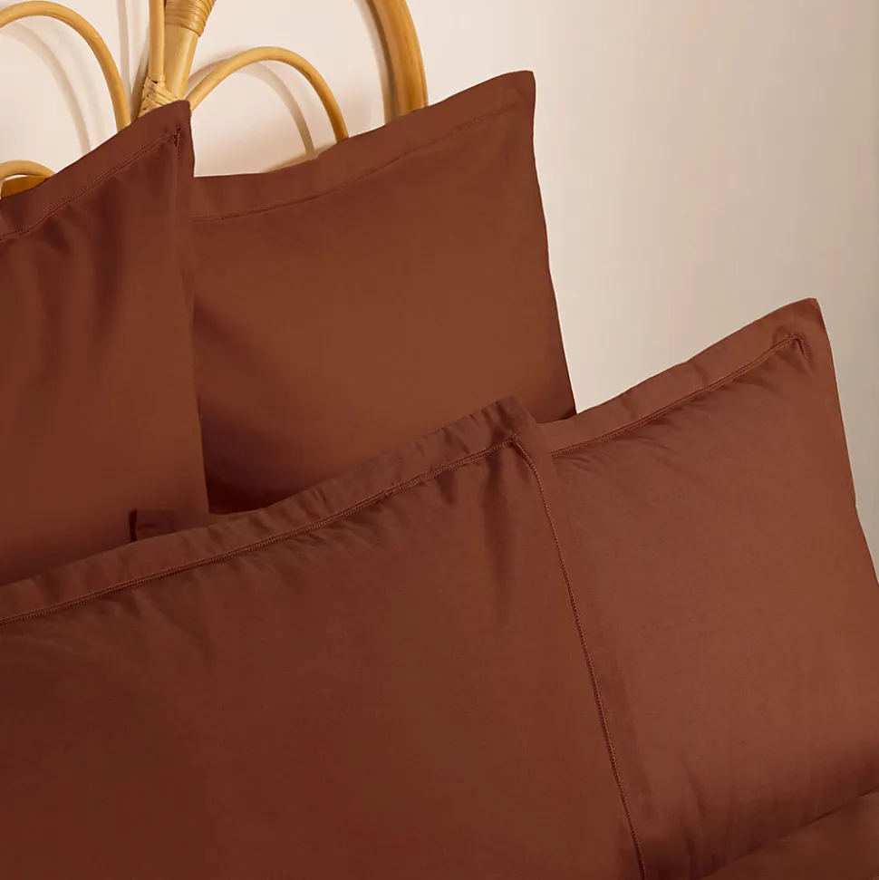 Taie d'oreiller Carina coton 63x63cm terracotta - Atmosphera