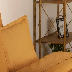 Taie d'oreiller Carina coton 63x63cm jaune cumin - Atmosphera