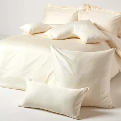 Taie d'oreiller écru en coton égyptien bio 400 fils, 50x75 cm - HOMESCAPES