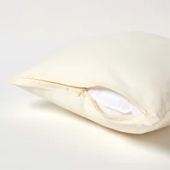 Taie d'oreiller écru en coton égyptien bio 400 fils, 40x40 cm - HOMESCAPES