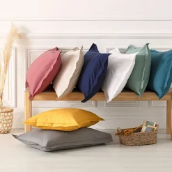 Taie d'oreiller en coton - gris 50x70 cm - Atmosphera