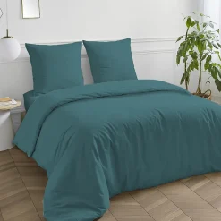 Taie d'oreiller en coton 57 fils unie 50x70cm