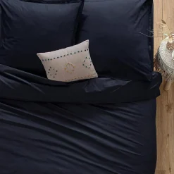 Taie d'oreiller en coton - bleu encre 63x63 cm - Atmosphera